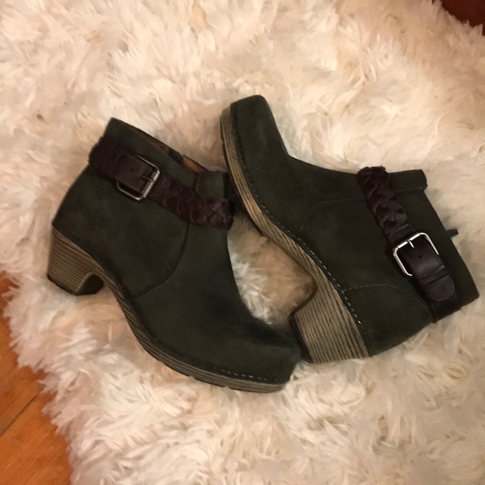 Dansko bootie with stacked heel